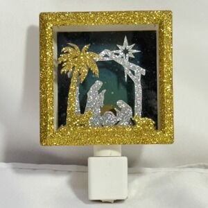 Vintage Christmas Night Light Manger Nativity Scene New Midwest Seasons‎